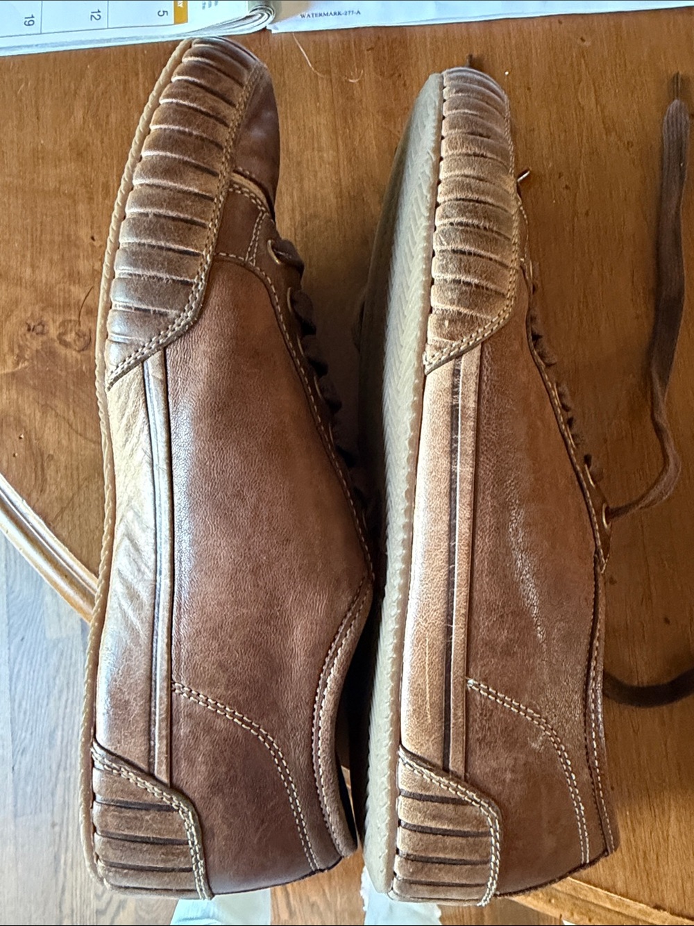 Cole Haan Men's Tan/Brown Leather Lace-Up Sneakers - Picture 3 of 4